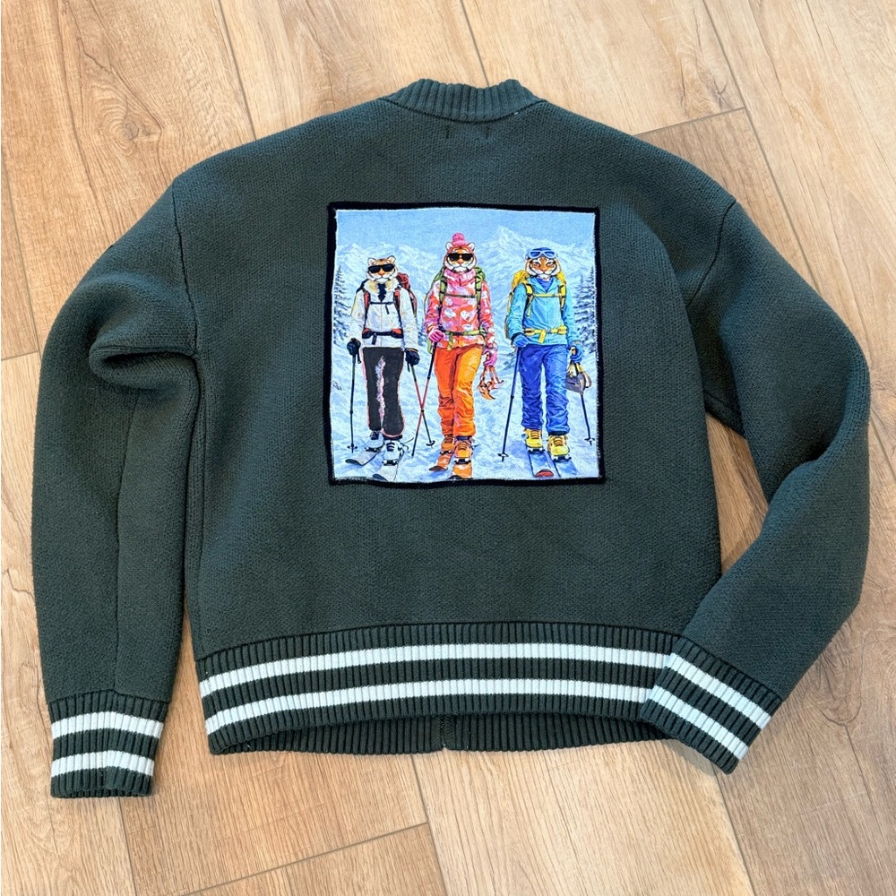 Tweeds Green bomber sweater jacket